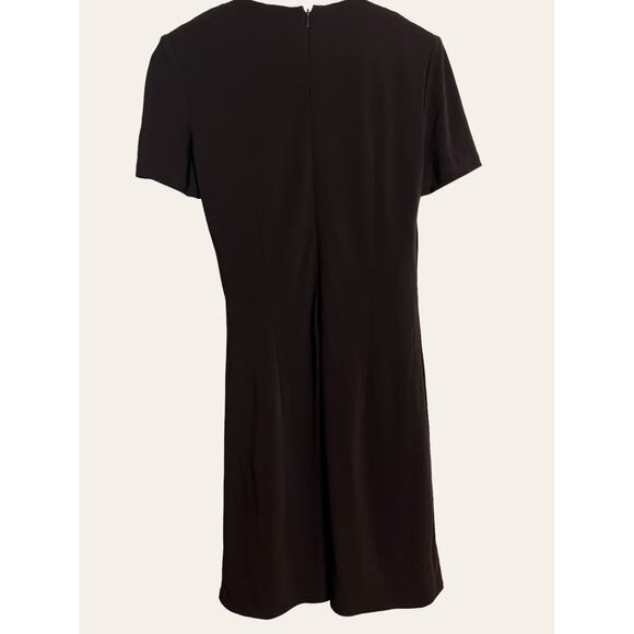 Kay Unger Chocolate Brown Short Sleeve V-Neck Wrap Dress Size 10 - Picture 6 of 6